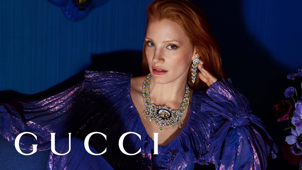 Gucci Jessica Chastain in the Gucci High Jewelry Campaign